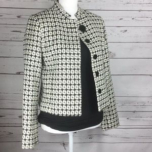 Isaac Mizrahi Cream and Black Jacket Size 8